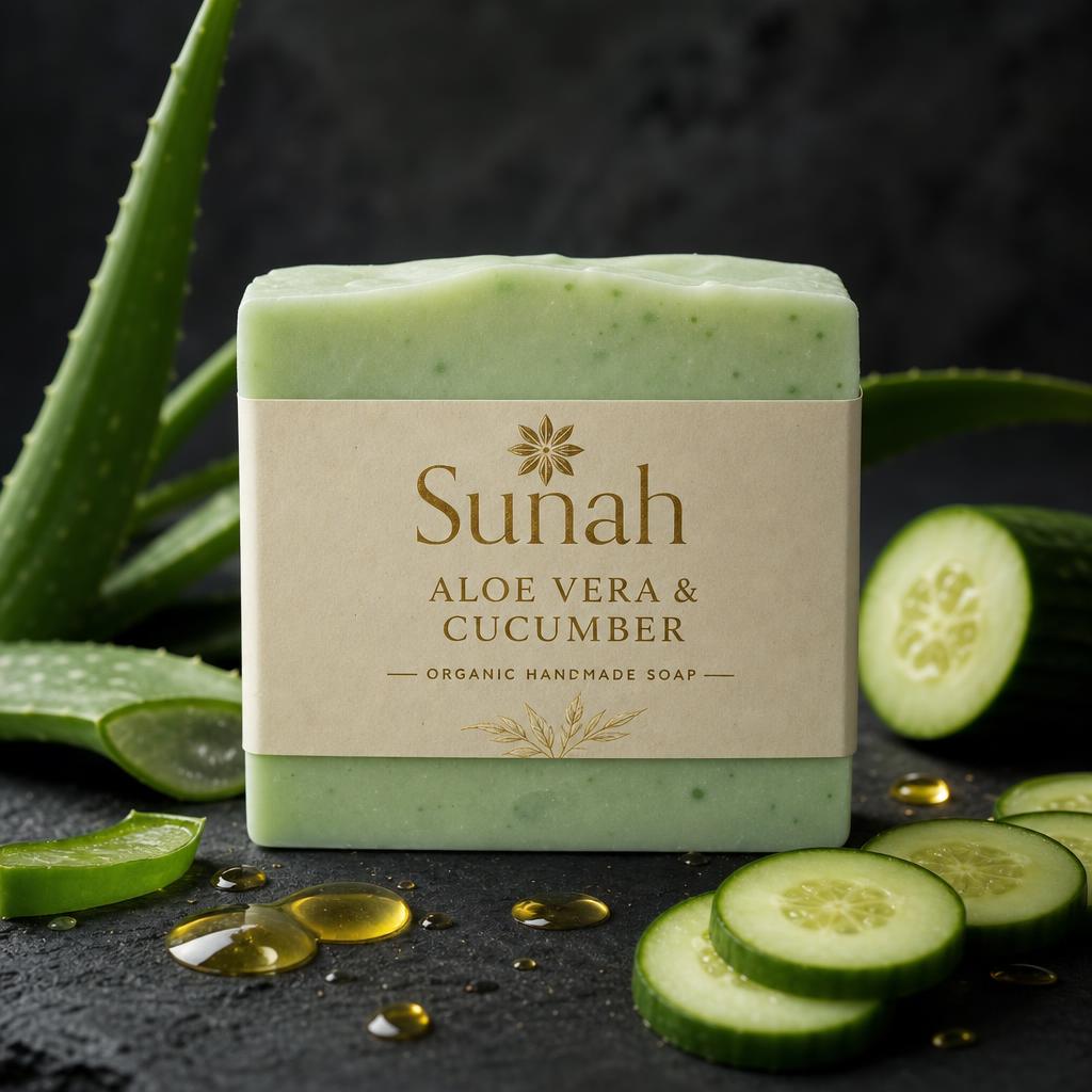 Sunah Aloe Vera & Cucumber organic handmade soap
