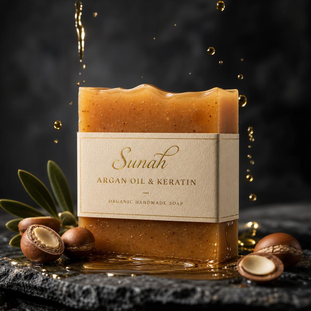 Sunah Argan Oil & Keratin organic handmade soap