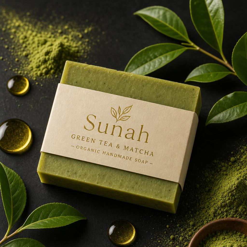 Sunah Green Tea & Matcha organic handmade soap
