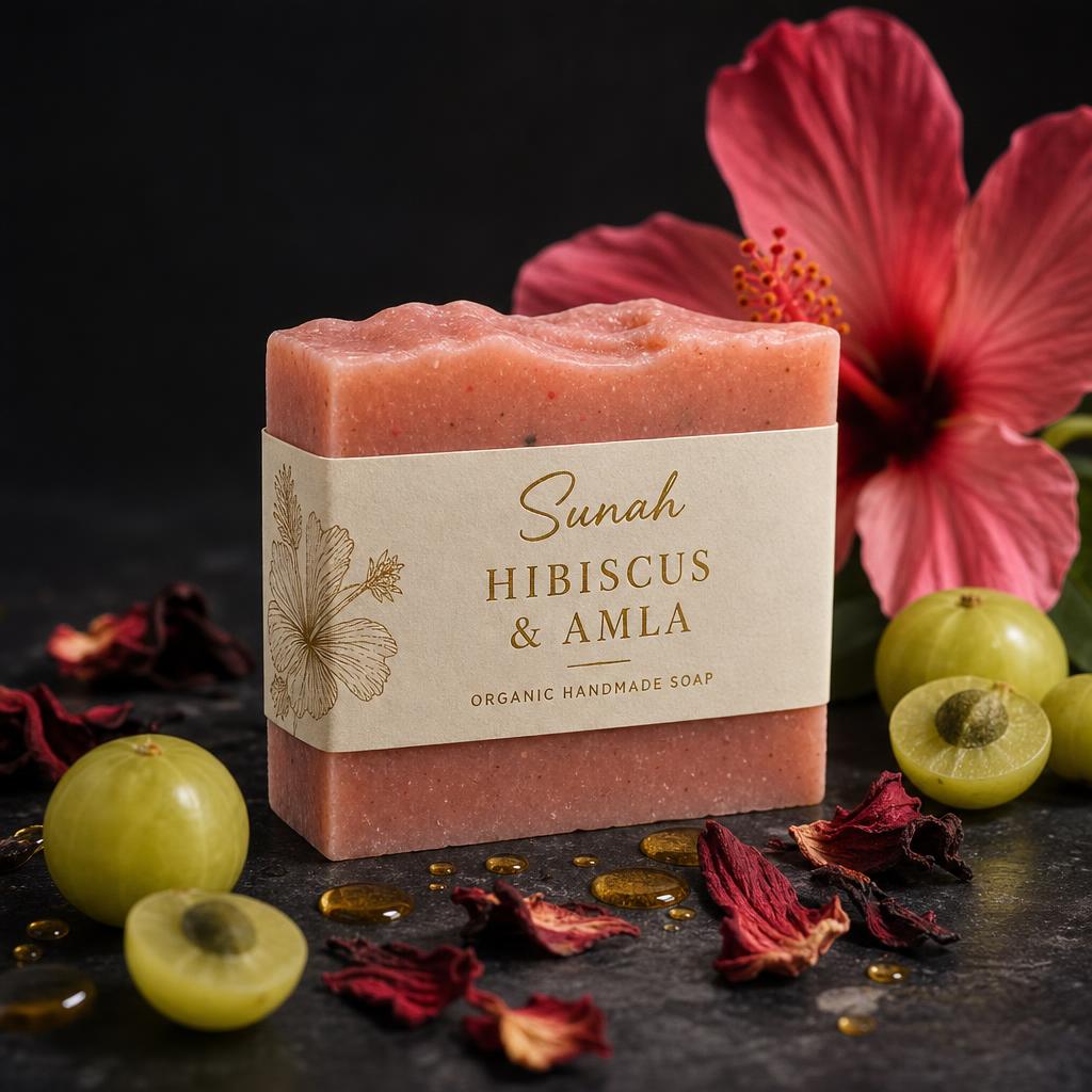 Sunah Hibiscus & Amla organic handmade soap