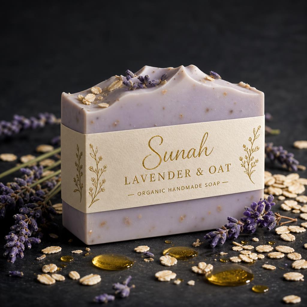 Sunah Lavender & Oat organic handmade soap